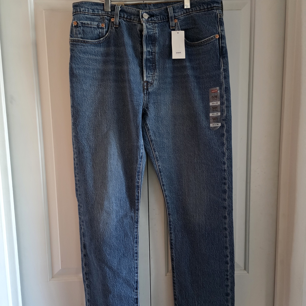 Levi's Straight Leg Mid-Blue Denim Jeans